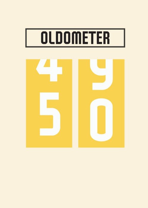Modern Typographic Oldometer 50th Birthday Card