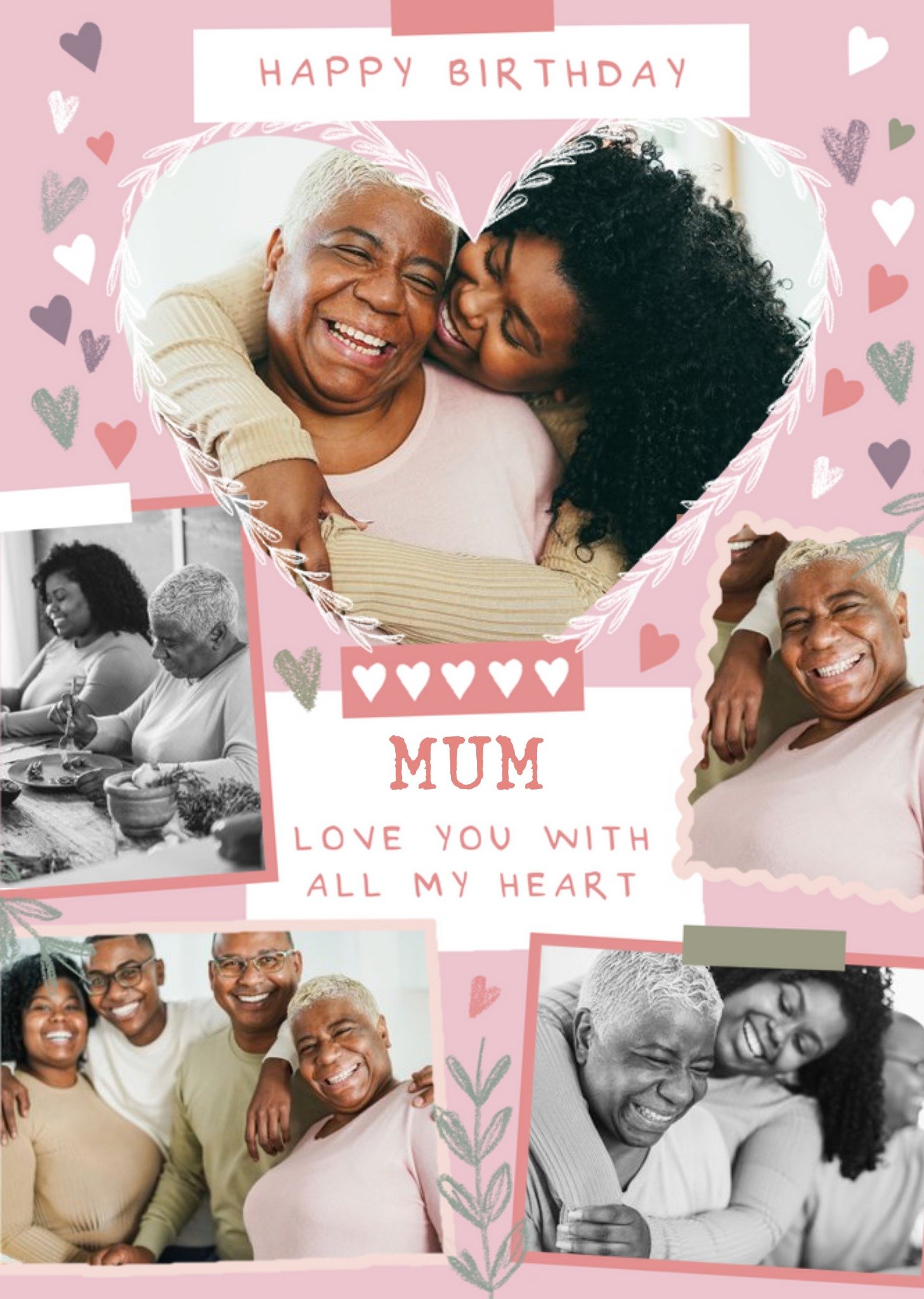 Moonpig Mum Love You With All My Heart Photo Upload Card, Large