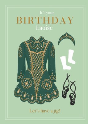 Millicent Venton Irish Illustrated River Dance Dress Birthday Card