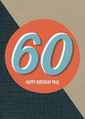 Personalised Text 60Th Happy Birthday Card