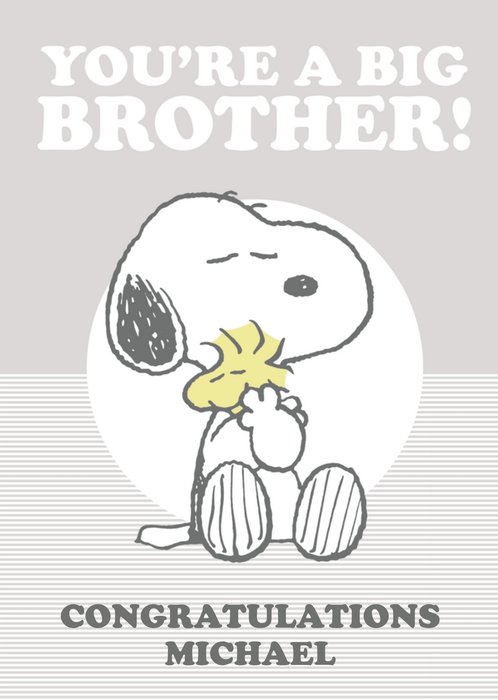 Peanuts You Are A Big Brother Personalised Card