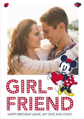 Disney Minnie Mouse Girlfriend Photo Upload Birthday Card