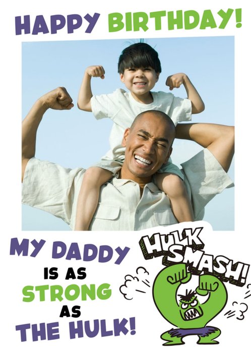 Hulk Smash - Birthday Card for Dad - Photo upload