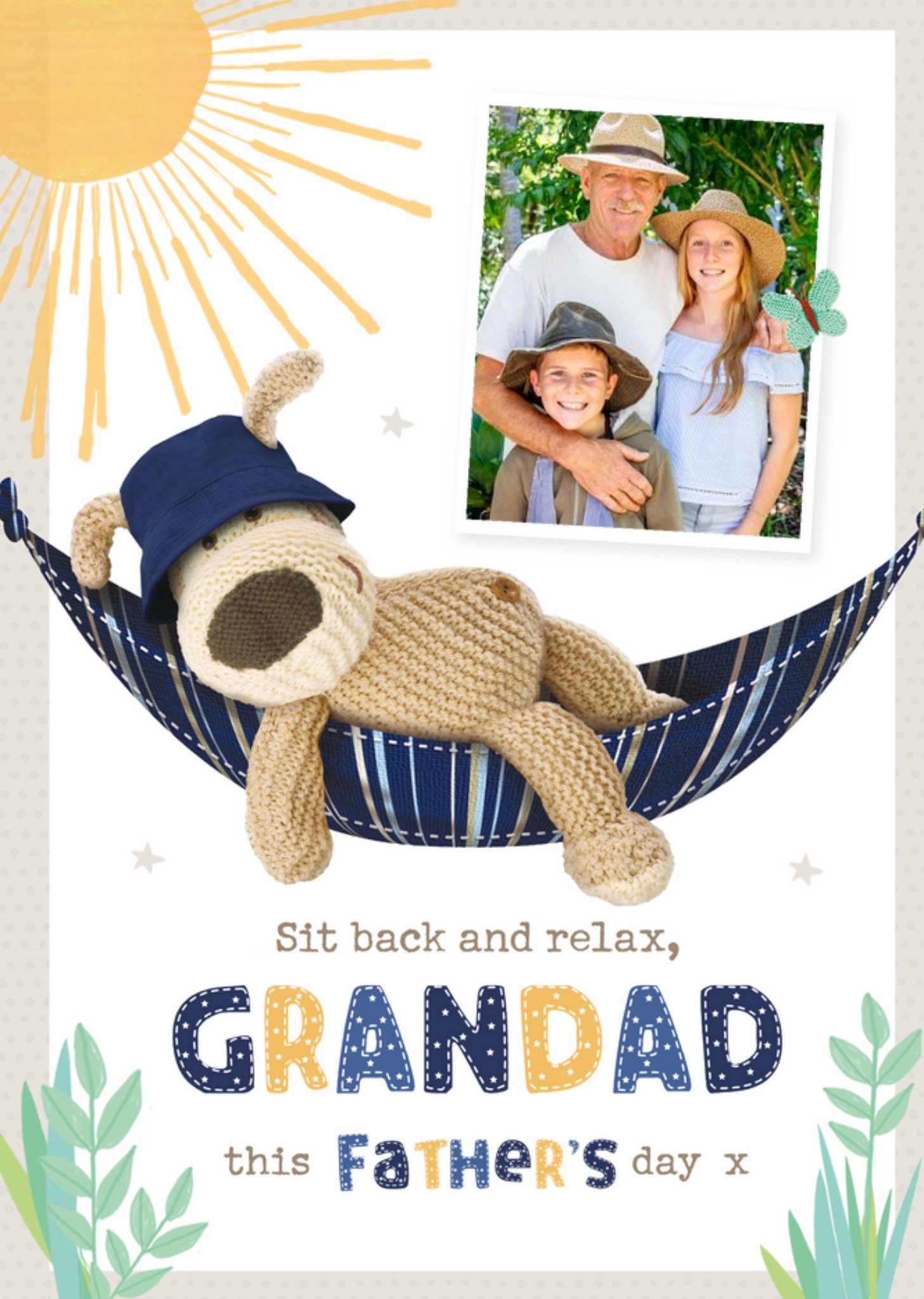 Boofle Sit Back And Relax Grandad Photo Upload Fathers Day Card