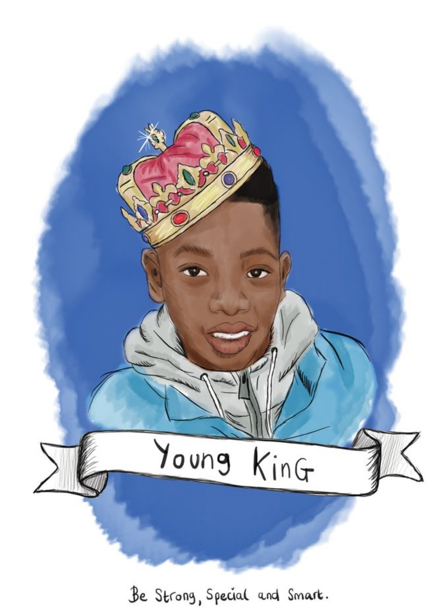 Other Kitsch Noir Boy Young King Card, Large