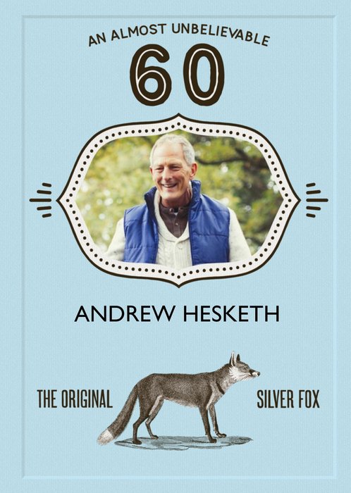 Funny Retro 60th Birthday Card The Original Silver Fox