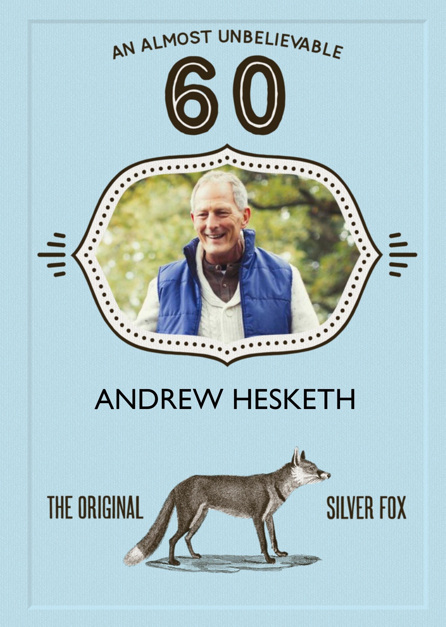 Funny Retro 60th Birthday Card the Original Silver Fox Ecard