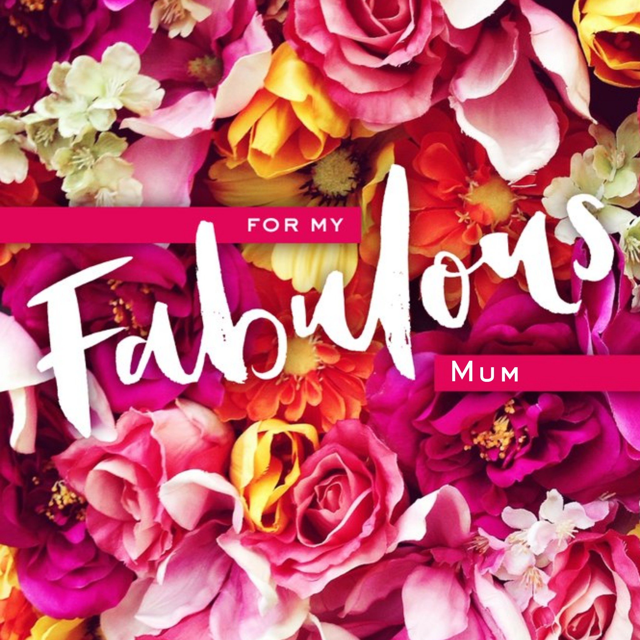 Moonpig Personalised Fabulous Mum Floral Card, Large