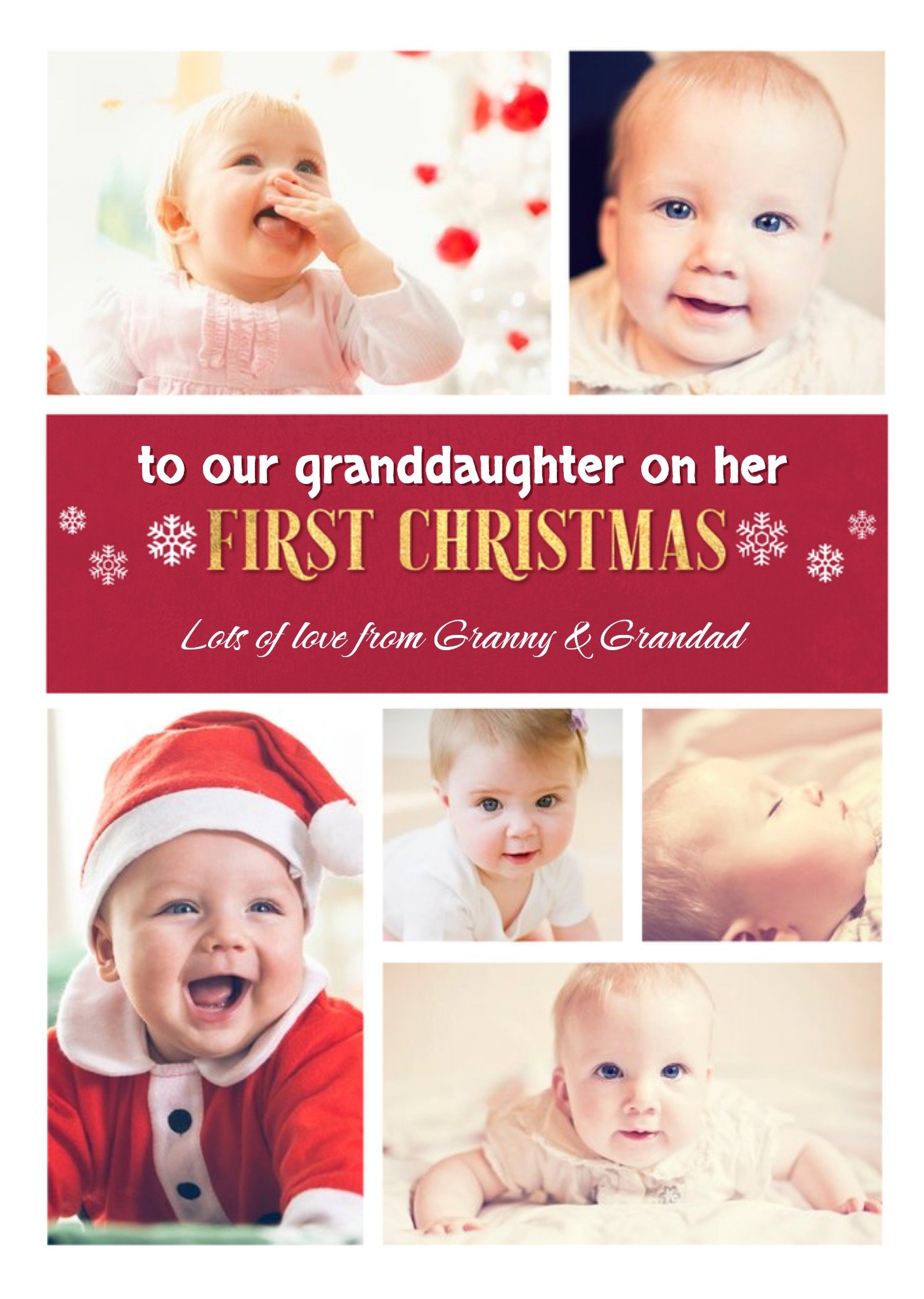 Granddaughters First Christmas Multiple Photo Upload Christmas Card Ecard