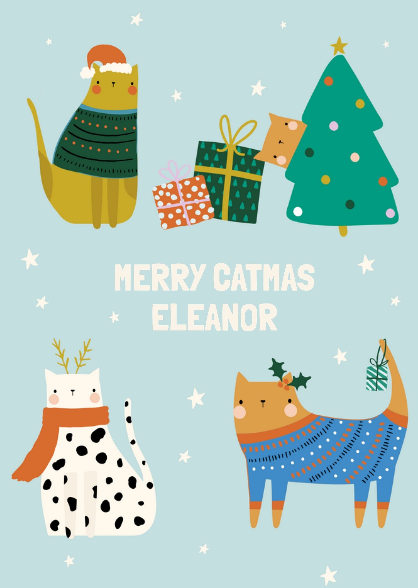 Moonpig Merry Catmas Christmas Card Ecard