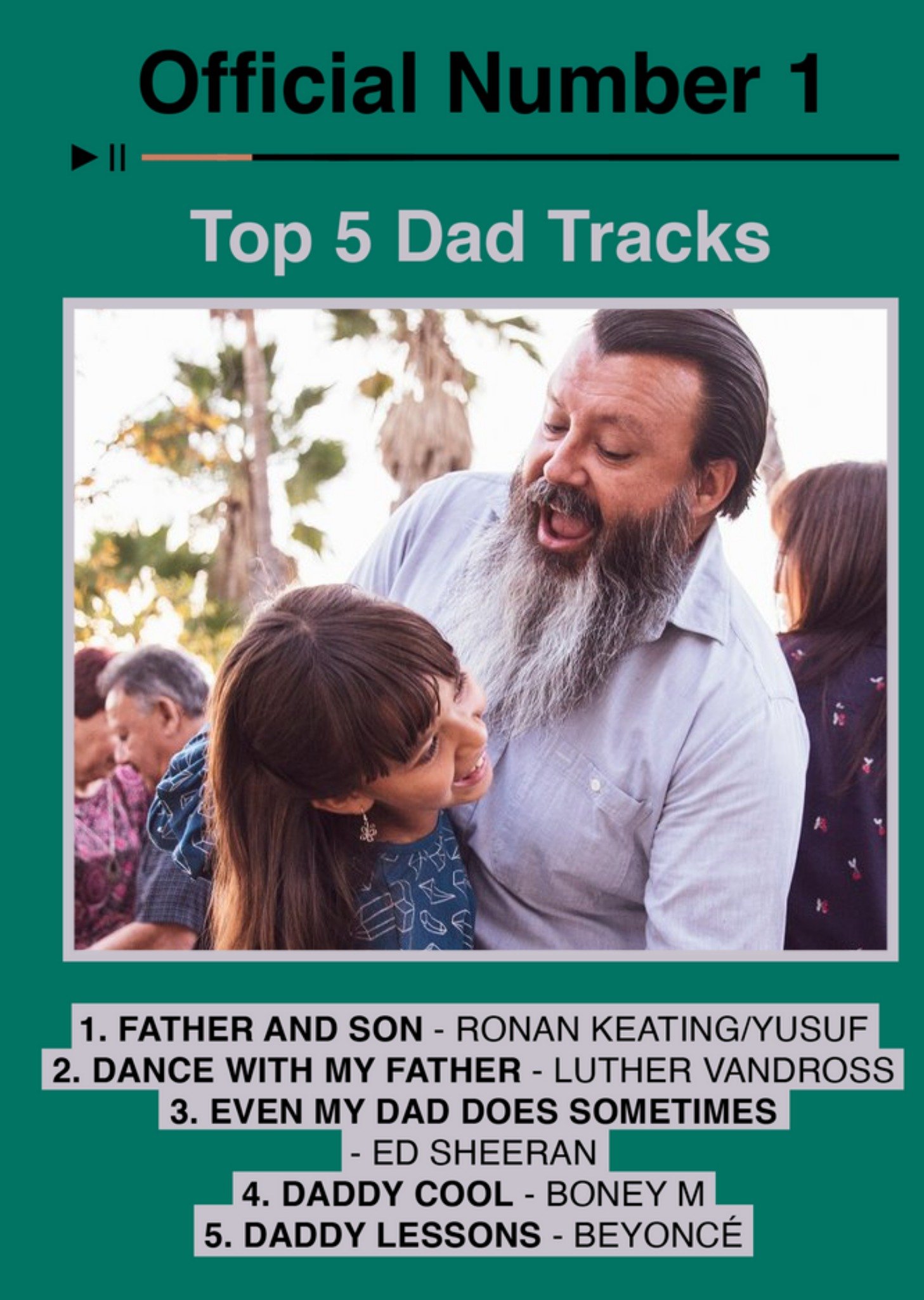 Moonpig Icial Charts Number 1 Top 5 Dad Tracks Photo Upload Father's Day Card Ecard