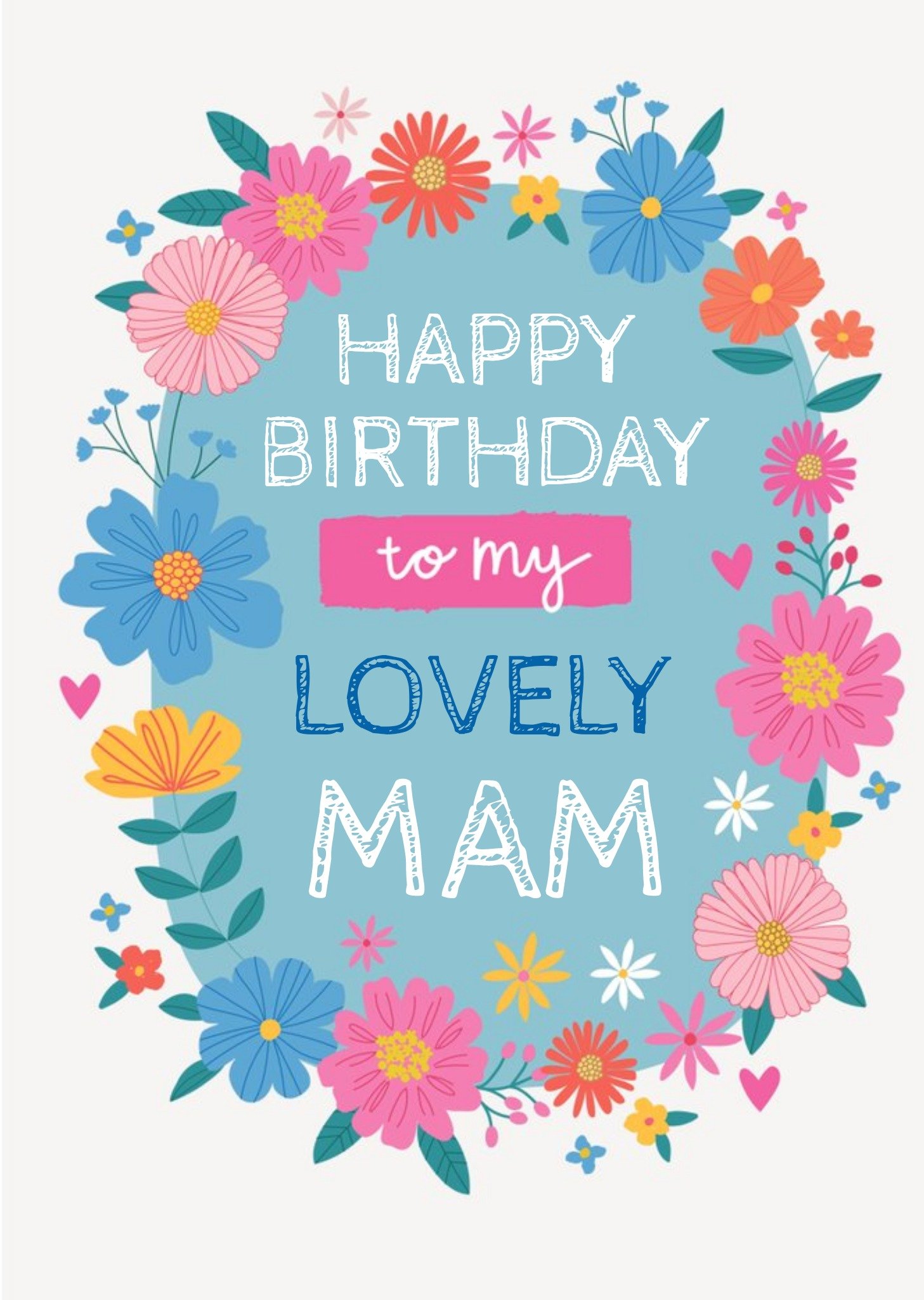 Sweet Trendy Cheerful Arty Lovely Mam Birthday Card Ecard