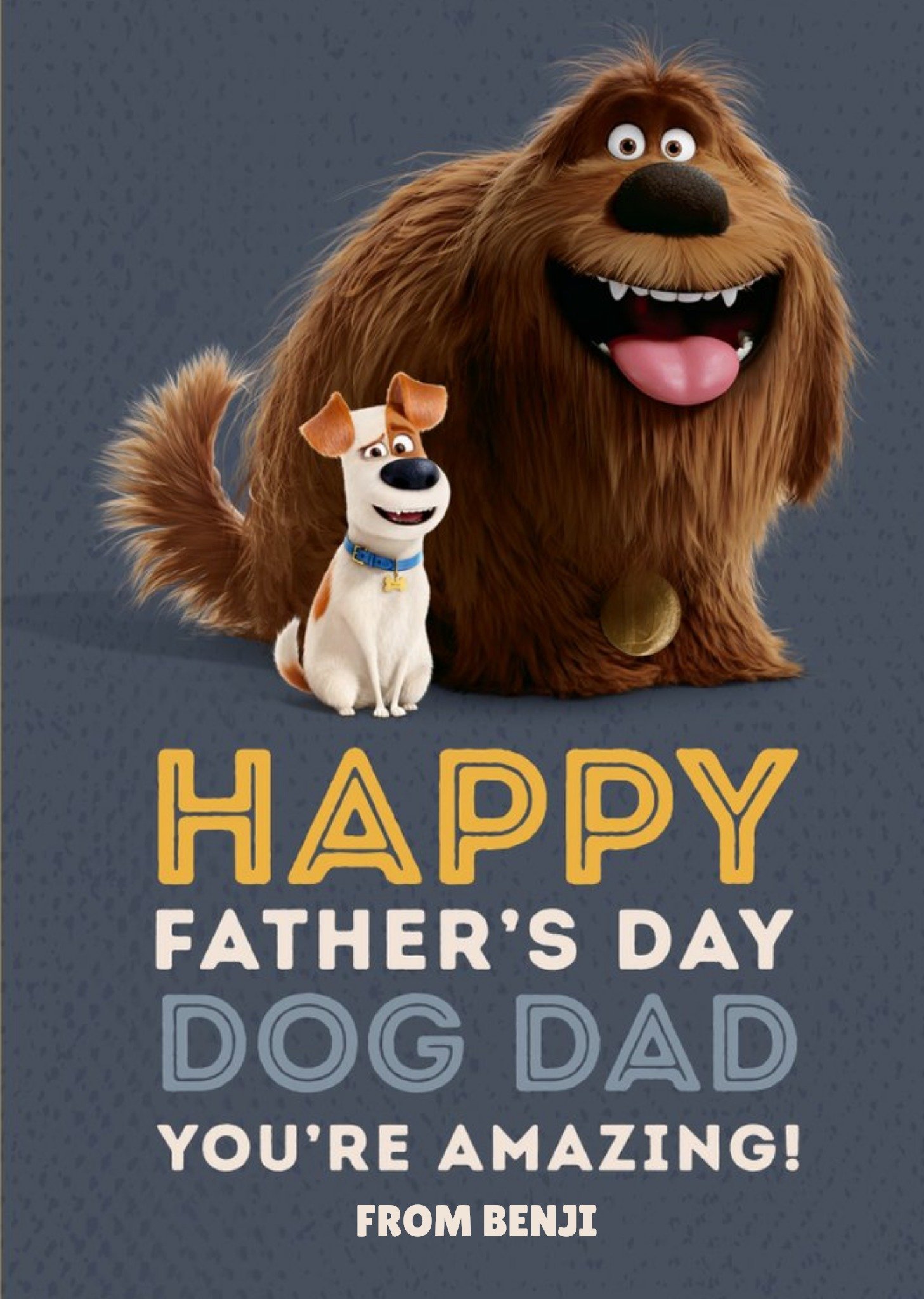 Moonpig Secret Life Of Pets 2 You're Amazing To My Dog Dad Father's Day Card, Large