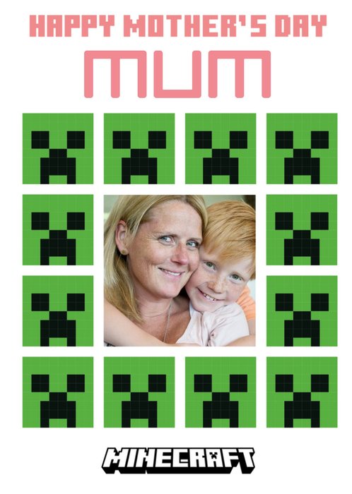 Minecraft Photo Upload Mother's Day Card