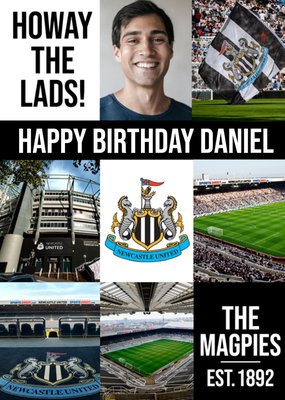 Newcastle FC Football Stadium Photo Upload Birthday Card