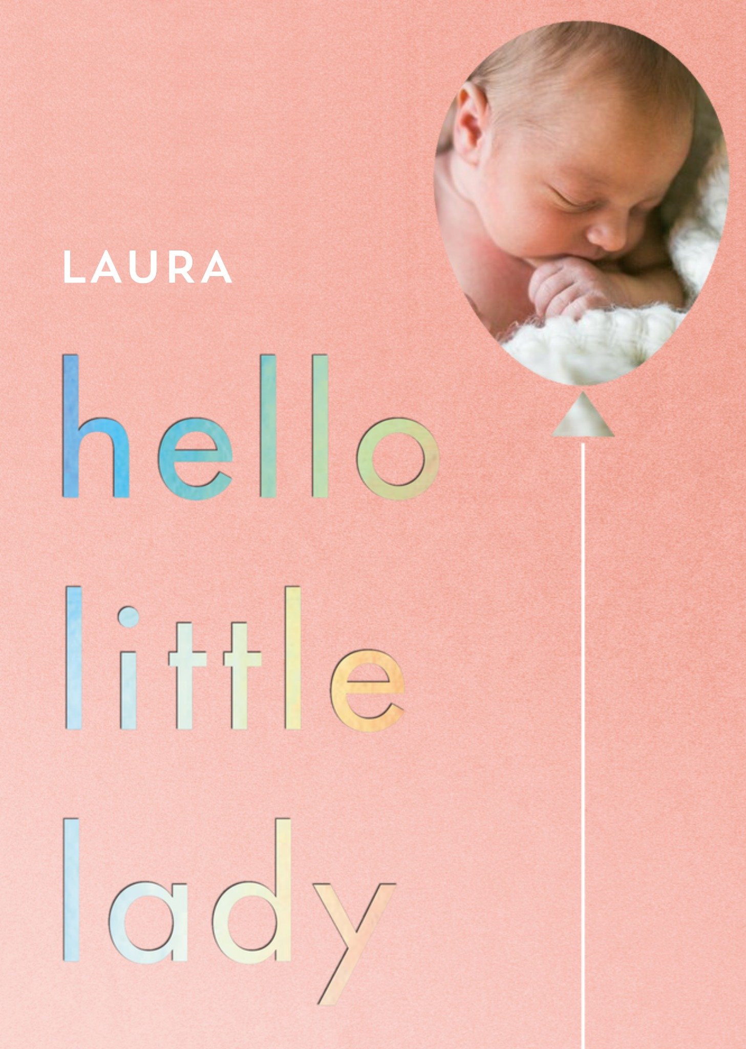 Photo Upload Hello Little Lady New Baby Card