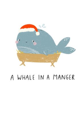 Cute Whale Illustration A Whale In A Manger Christmas Card