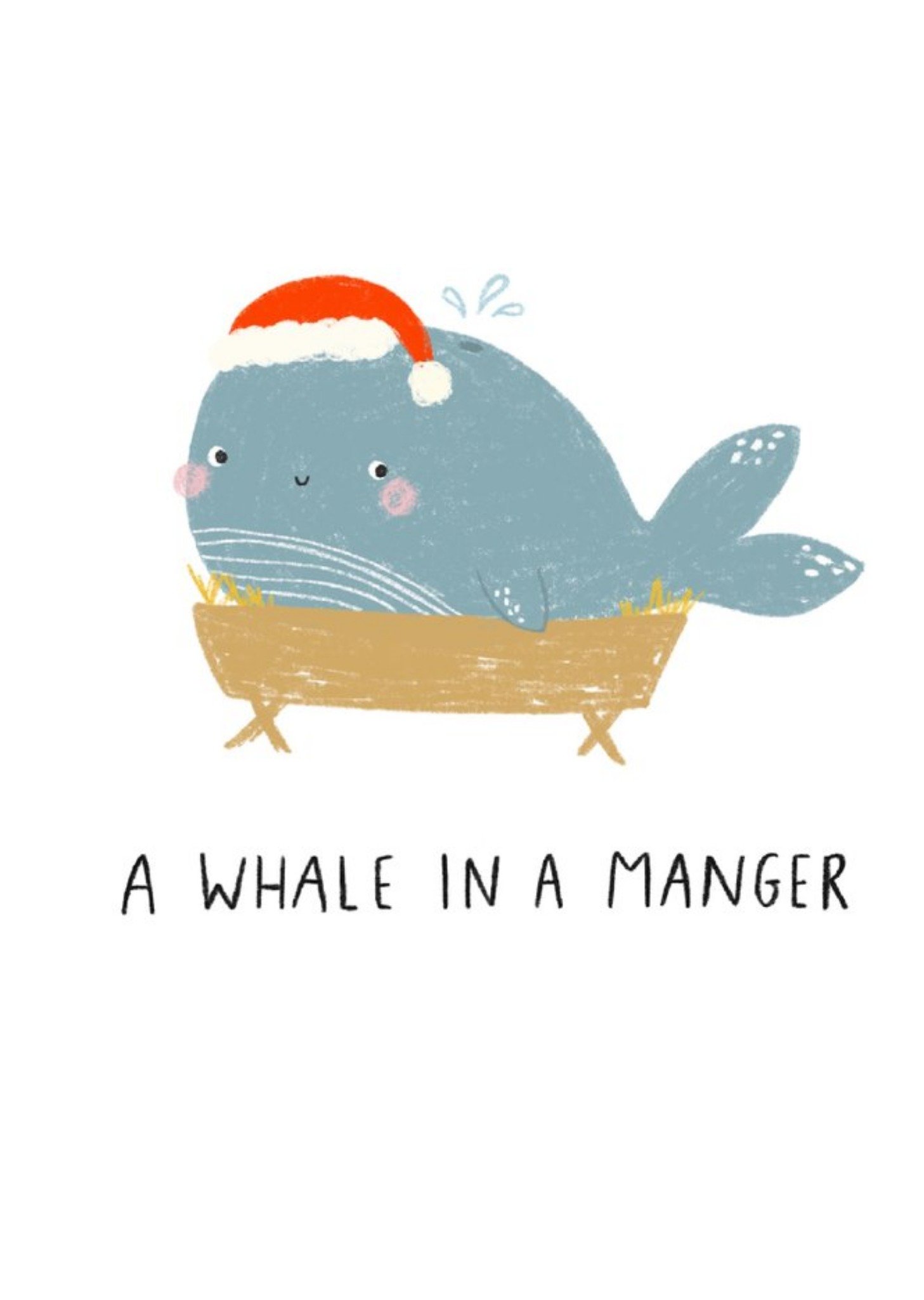 Cute Whale Illustration A Whale In A Manger Christmas Card Ecard