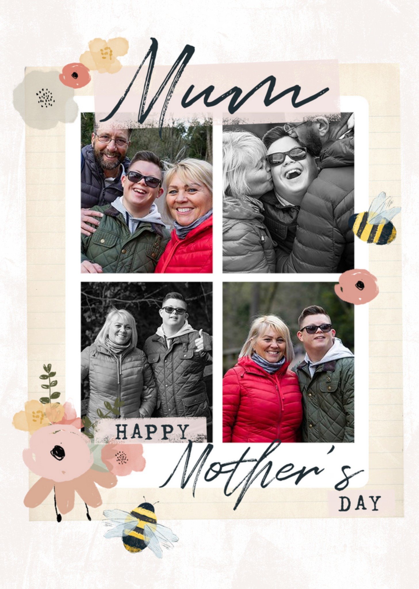 Bees Knees Floral Photo Upload Mothers Day Inclusive Card Ecard