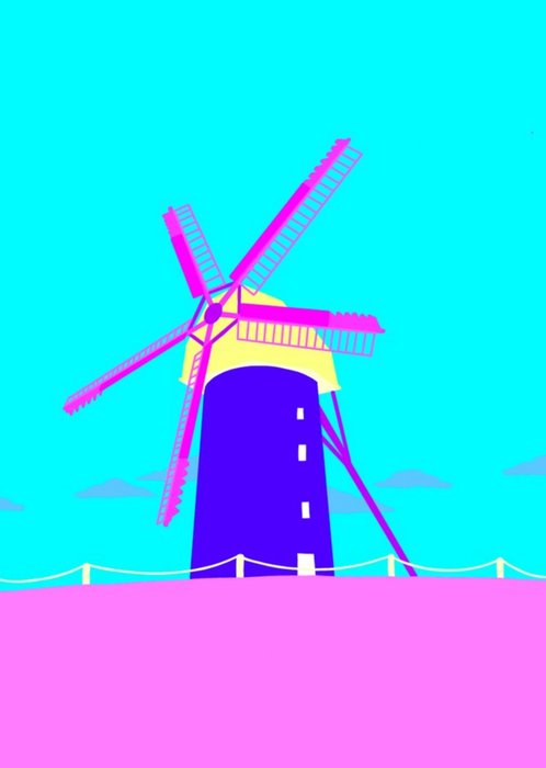 Floillustrate Illustrated Windmill Colourful Irish Card