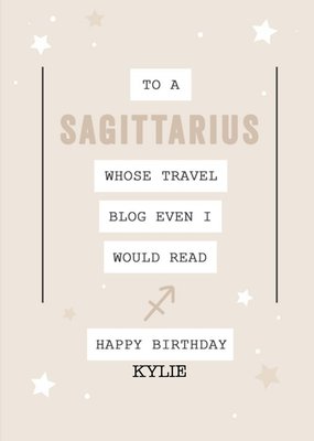 To a Sagittarius Funny Zodiac Birthday Card