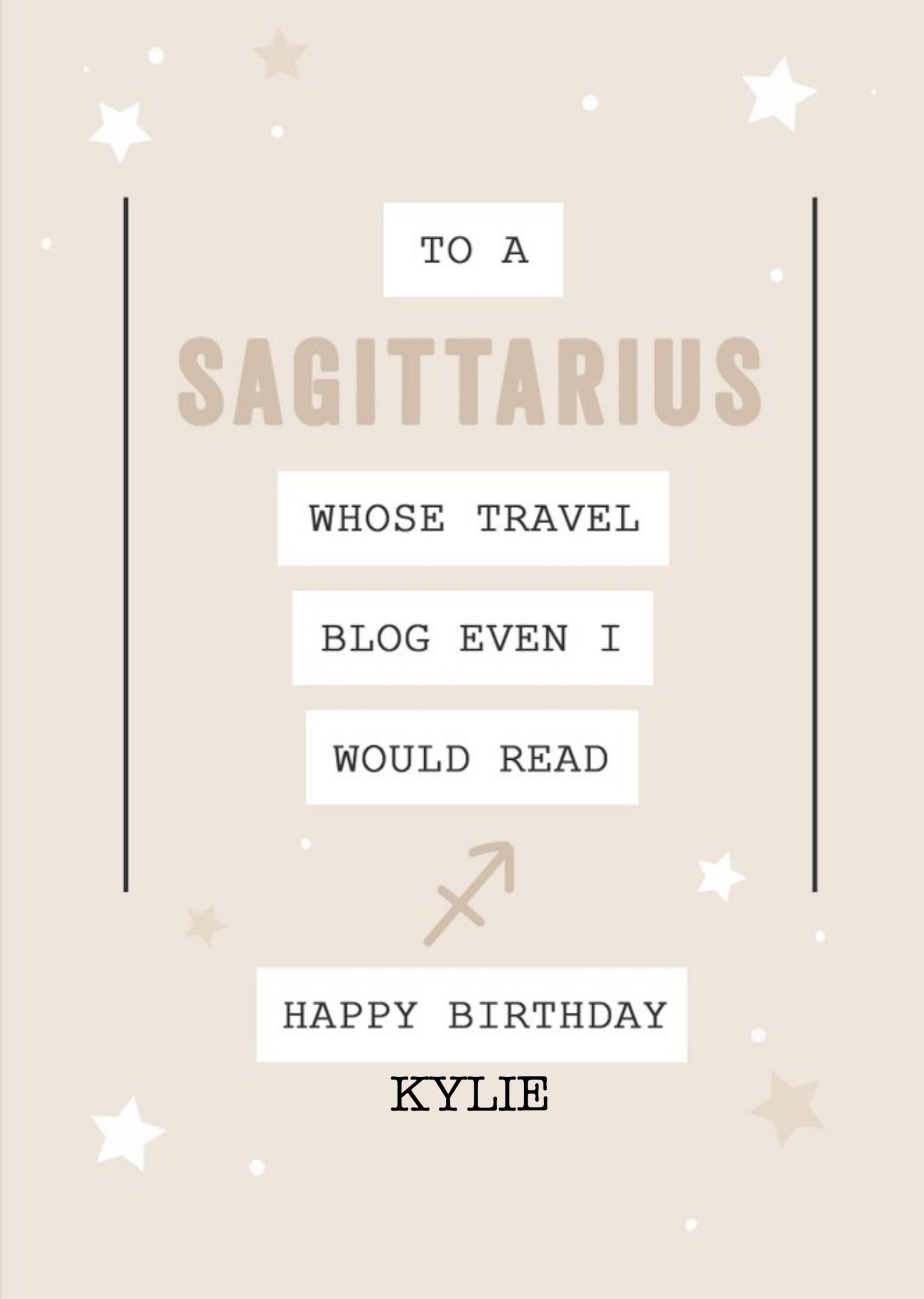 Moonpig To A Sagittarius Funny Zodiac Birthday Card, Large