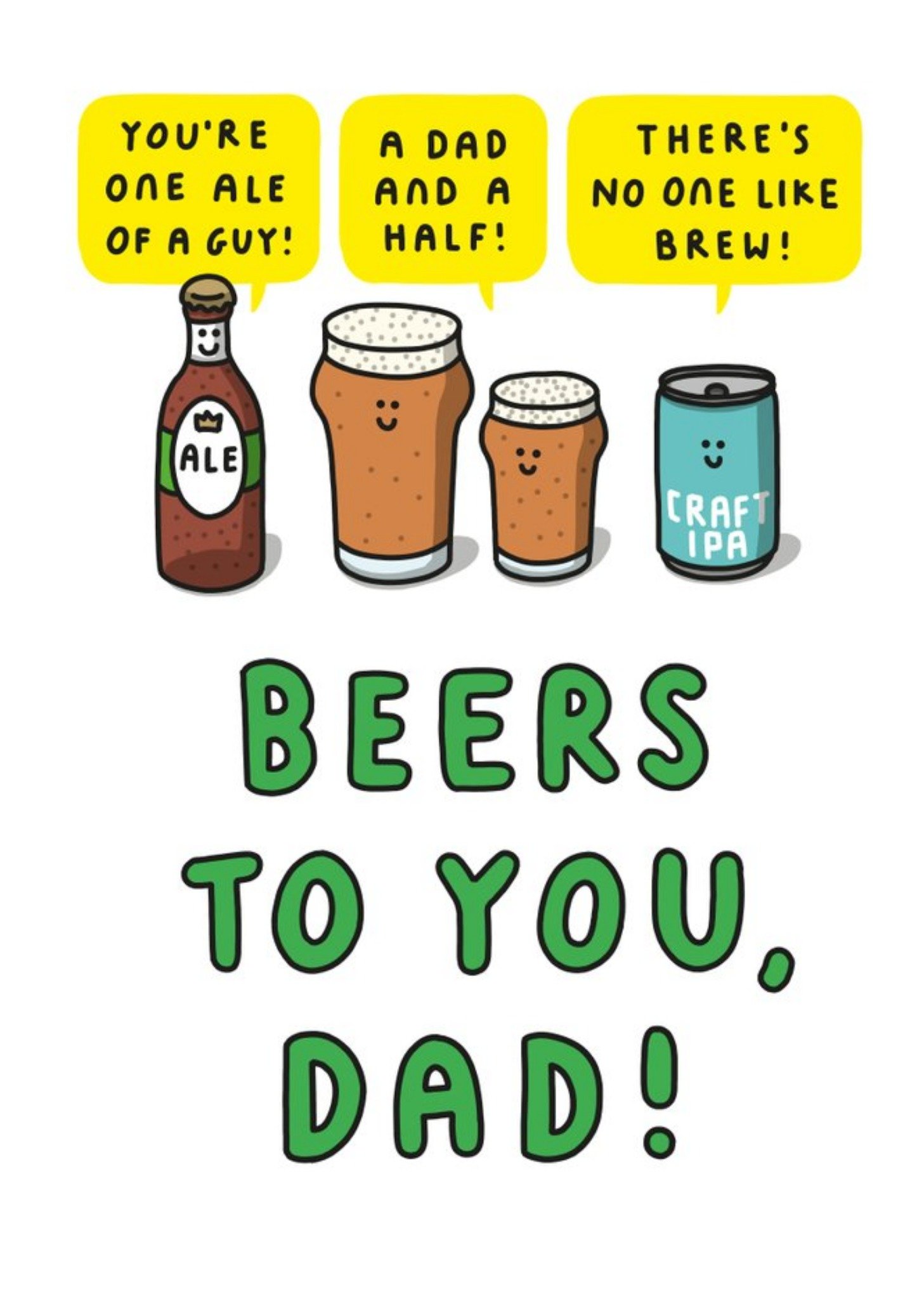 Other Mungo And Shoddy Youre One Ale Of A Guy Beers To You Dad Fathers Day Cardrd