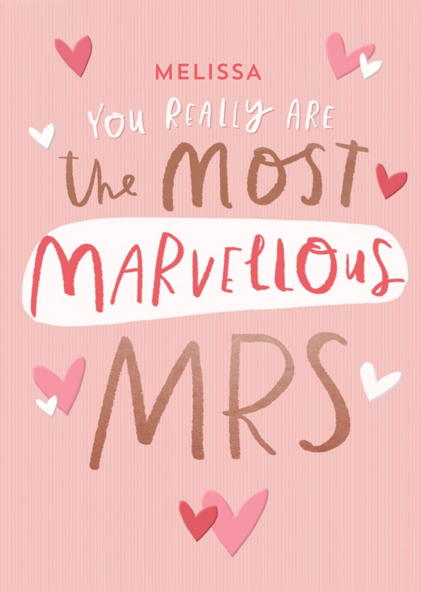 Editable Typographic Most Marvellous Mrs Anniversary Card Ecard