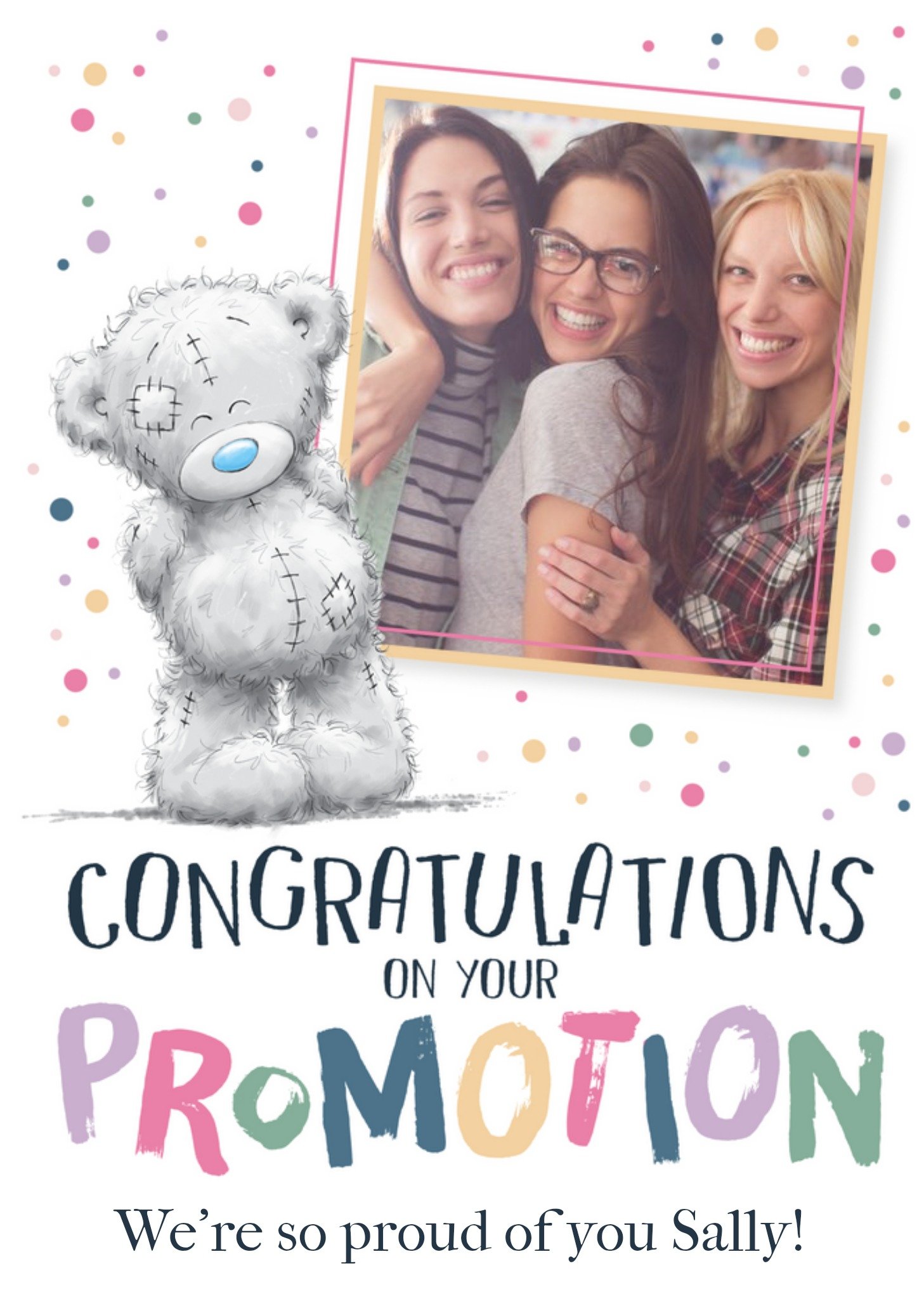 Me To You Tatty Teddy Cute Photo Upload Congratulations On Your Promotion Card