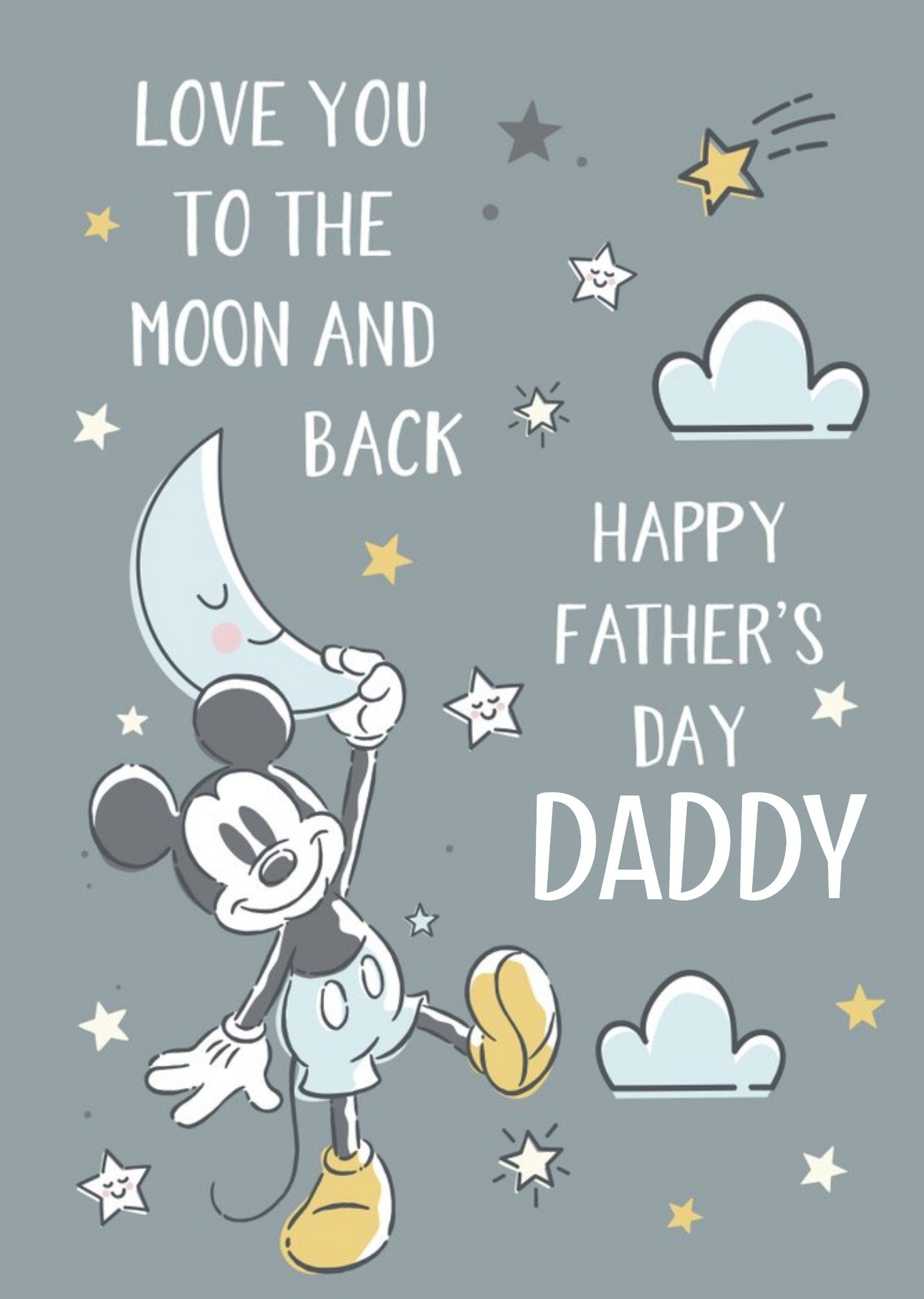 Love You To The Moon And Back Cute Mickey Mouse Father's Day Card Ecard