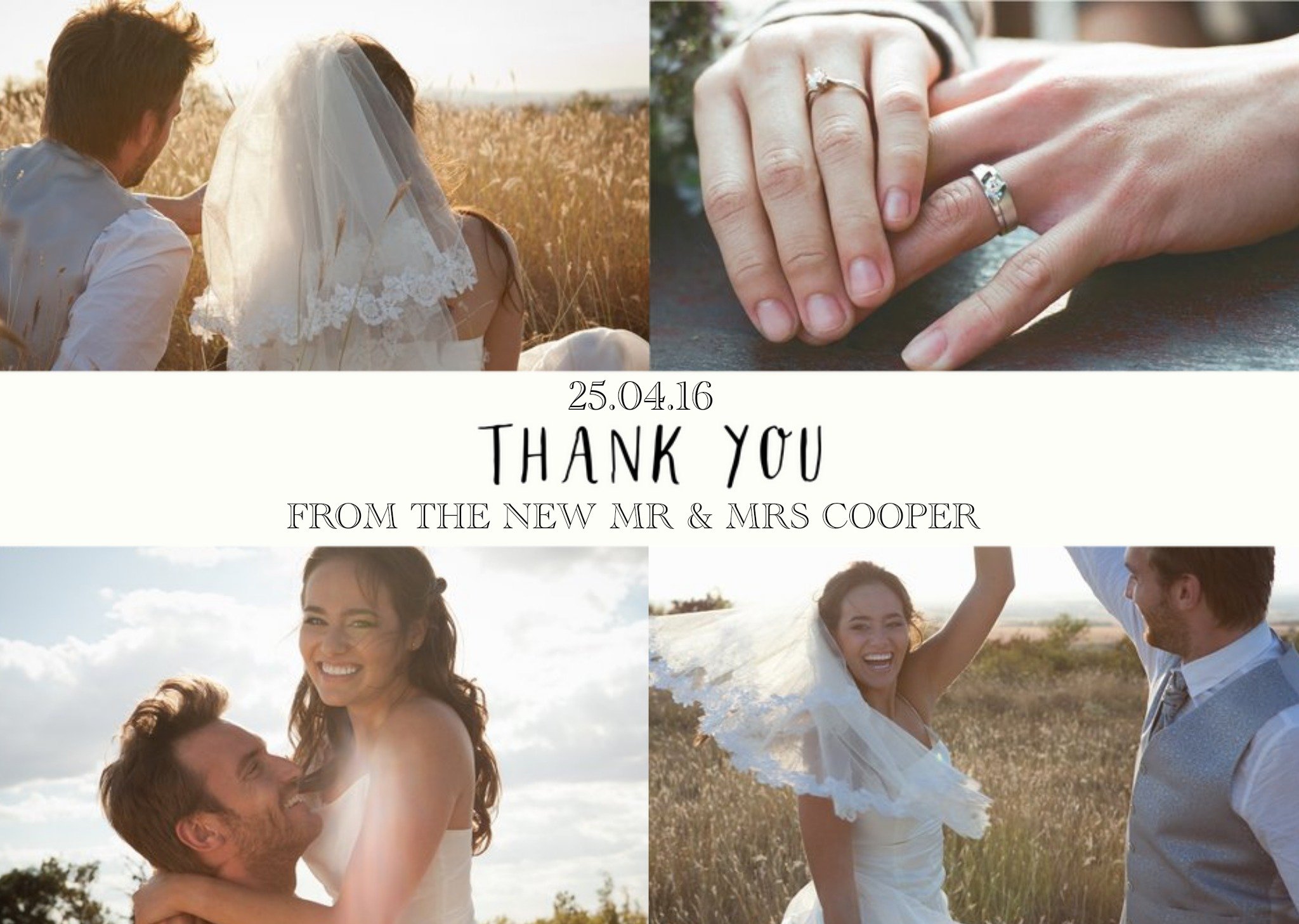 Multi-Photo Wedding Thank You Card Ecard