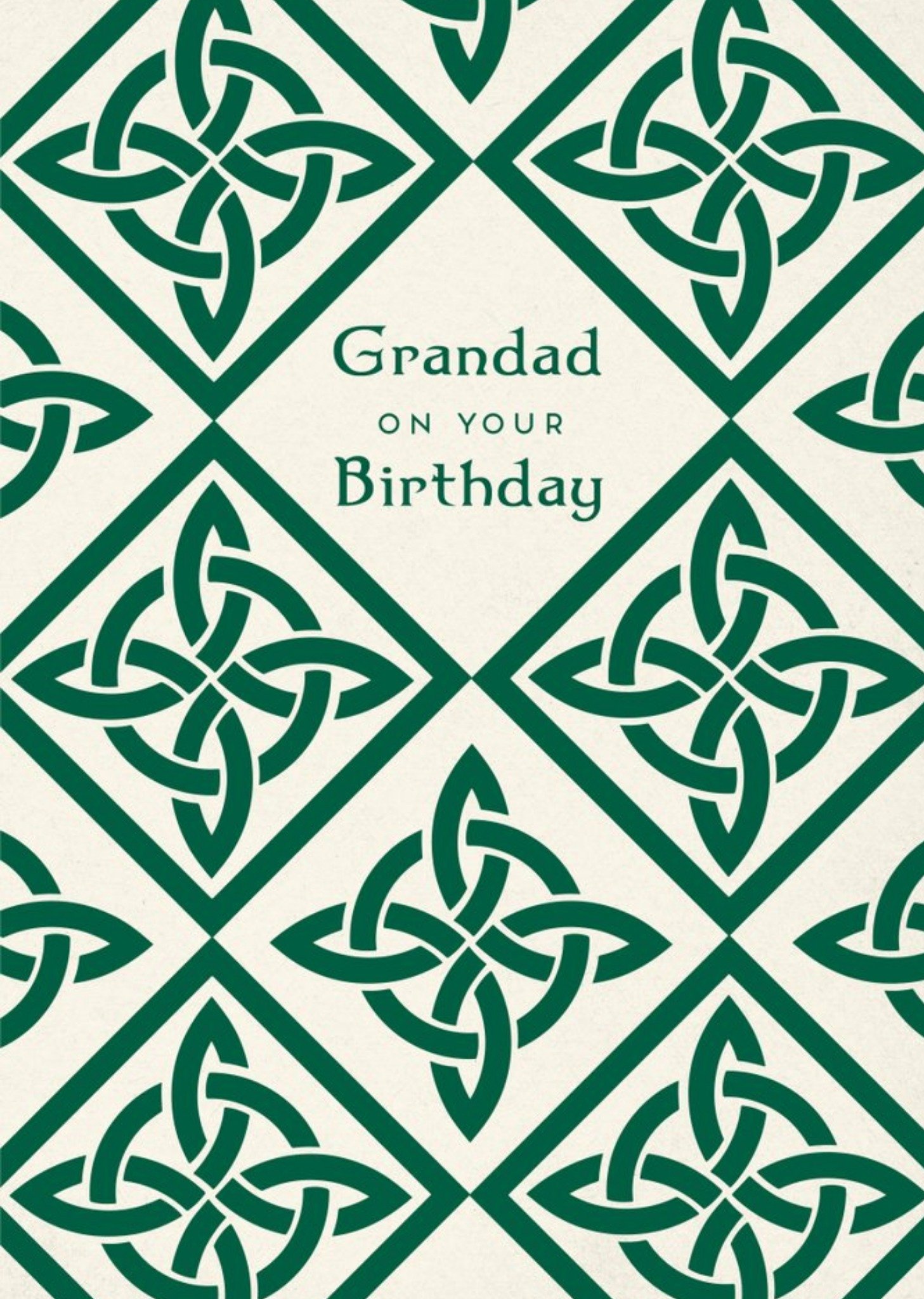 Moonpig Pigment Irish Illustration Celtic Modern Grandad Birthday Card, Large