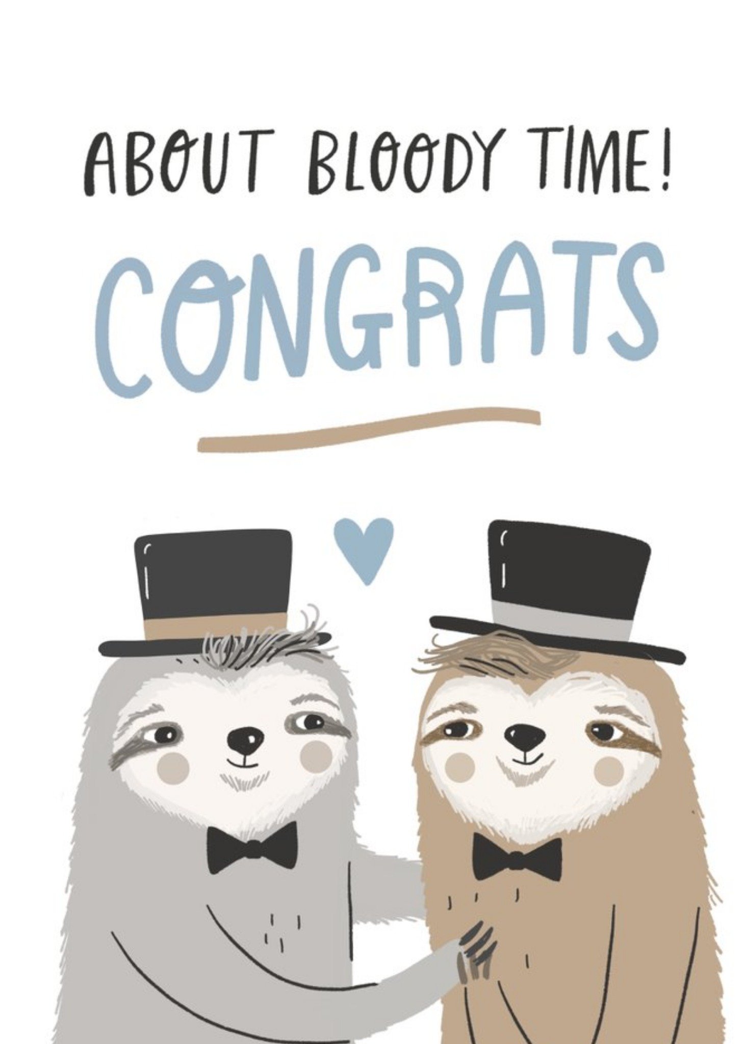 Funny Sloth About Bloody Time Congrats Wedding Card Ecard