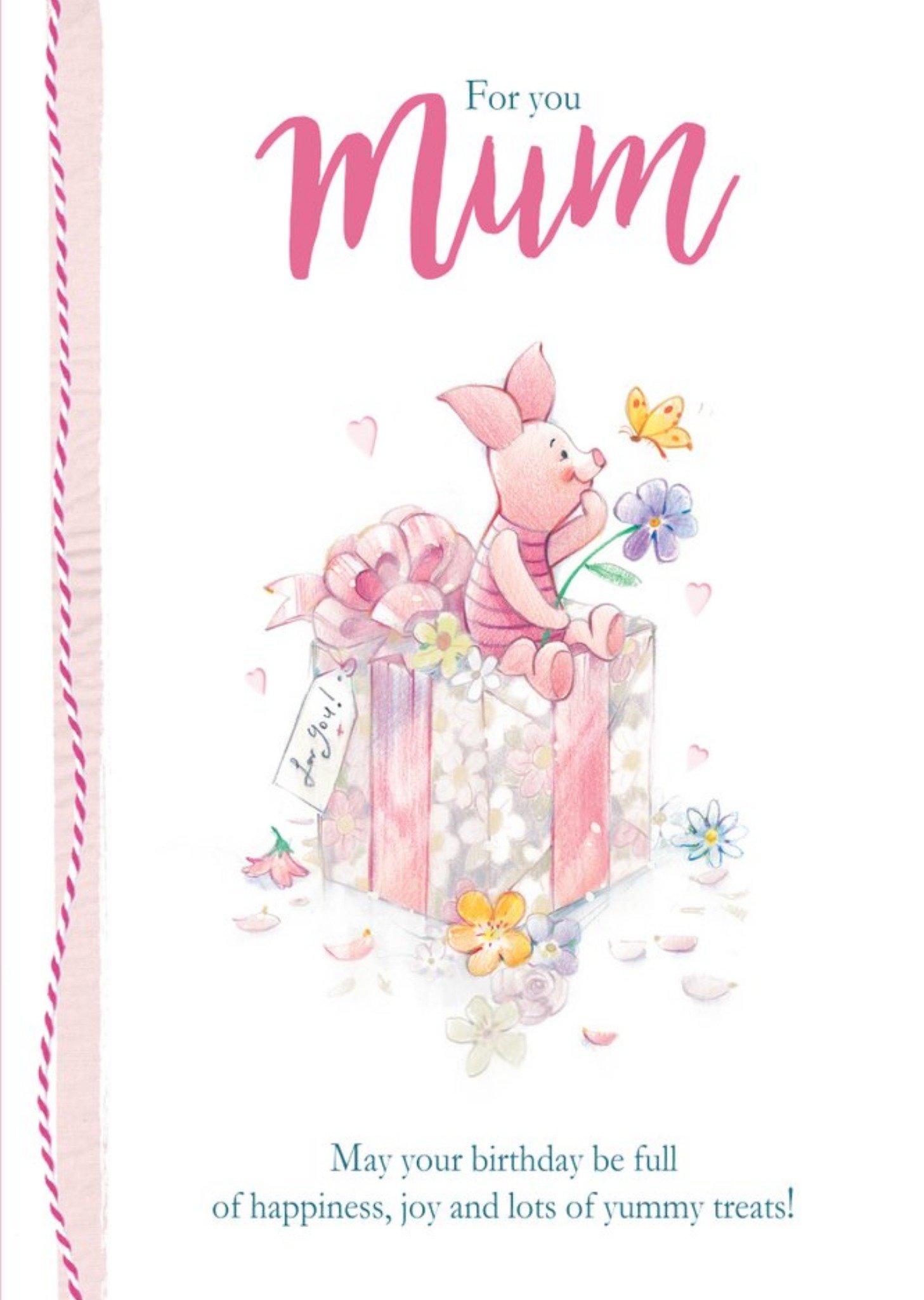 Birthday Card For Mum - Winnie The Pooh - Piglet, Large