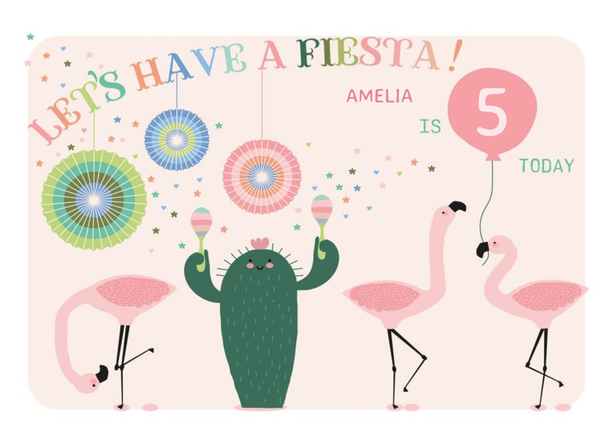 Let's Have A Fiesta 5th Birthday Card Ecard