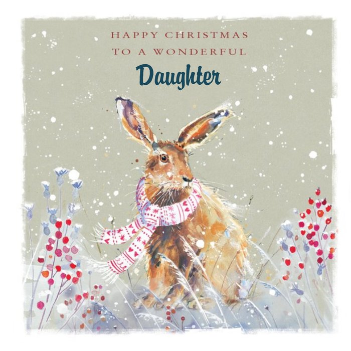 Ling Design Personalised Christmas Card With Rabbit