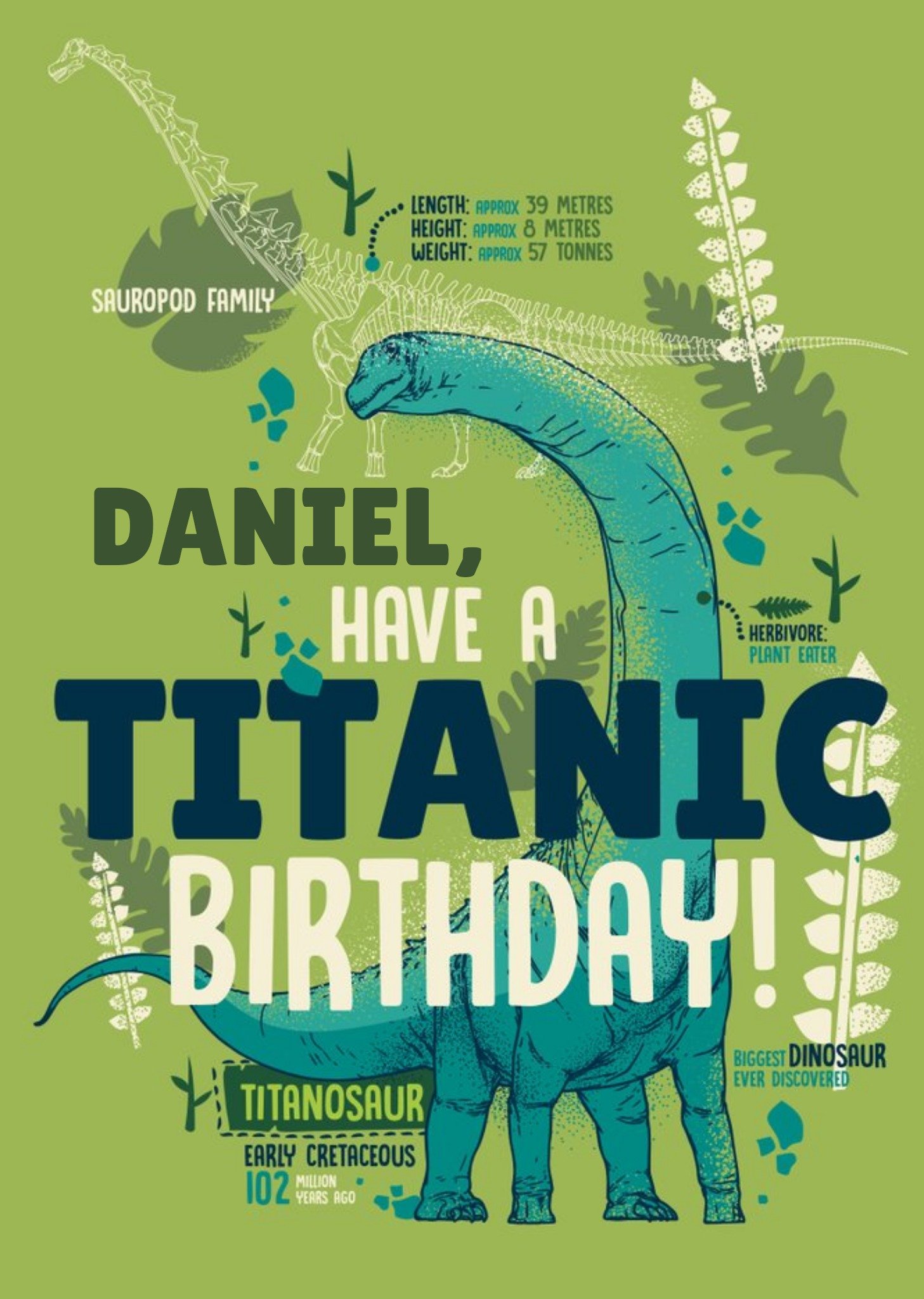 The Natural History Museum Natural History Museum Titanosaur Birthday Card Ecard