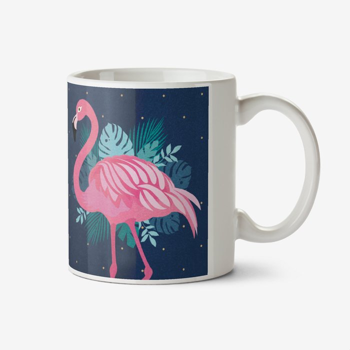 Cute Flamingo Illustrated Photo Upload Mug