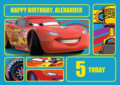 Disney Cars Lightning Mcqueen Personalised Happy Birthday Card