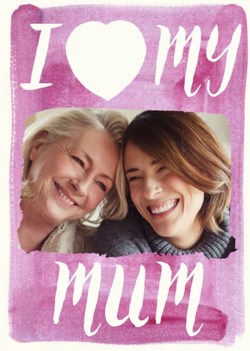 Mother's Day Card - I heart My Mum - Photo Upload