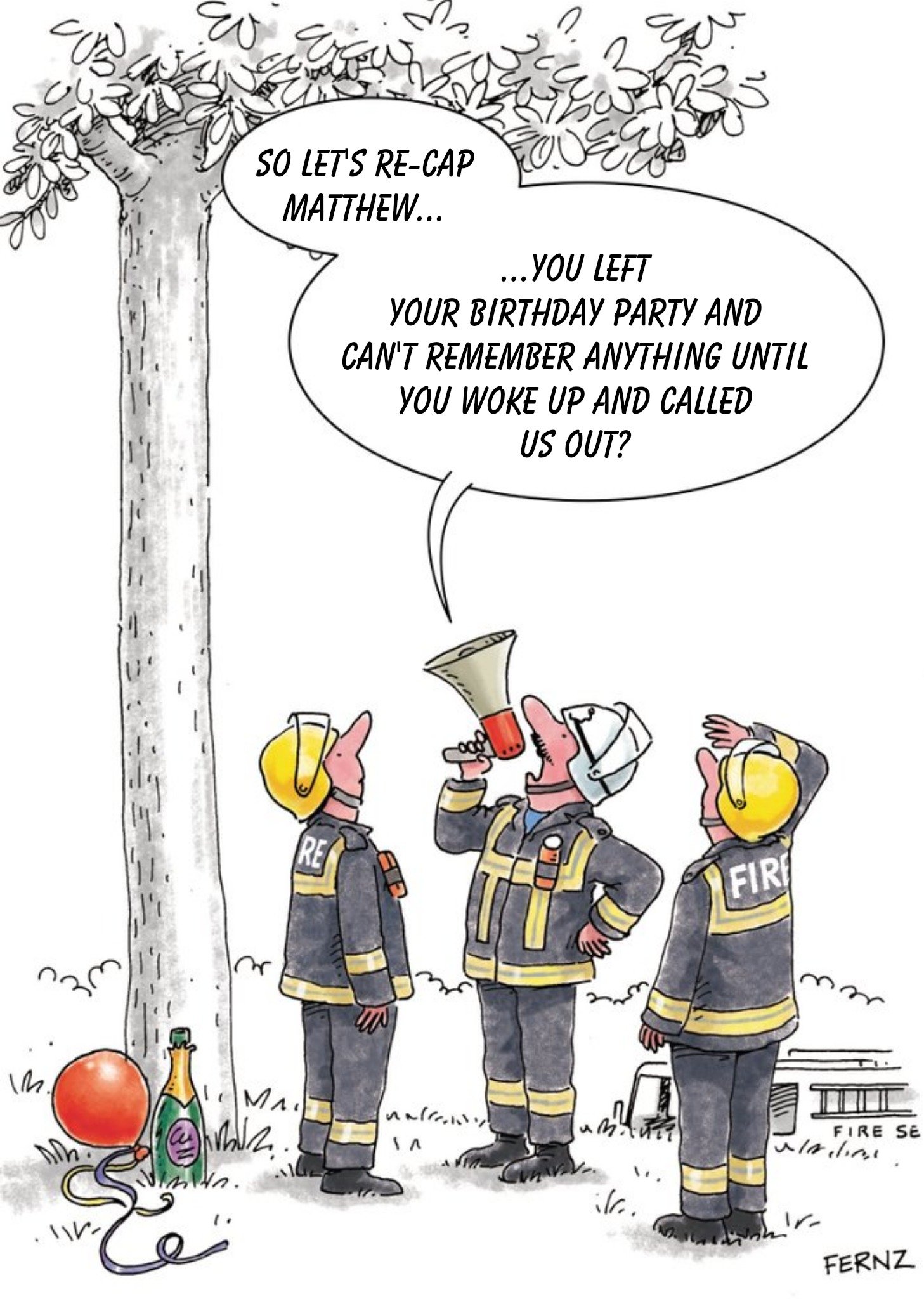 Birthday Card - Drunk - Memory Loss - Fire Brigade Ecard