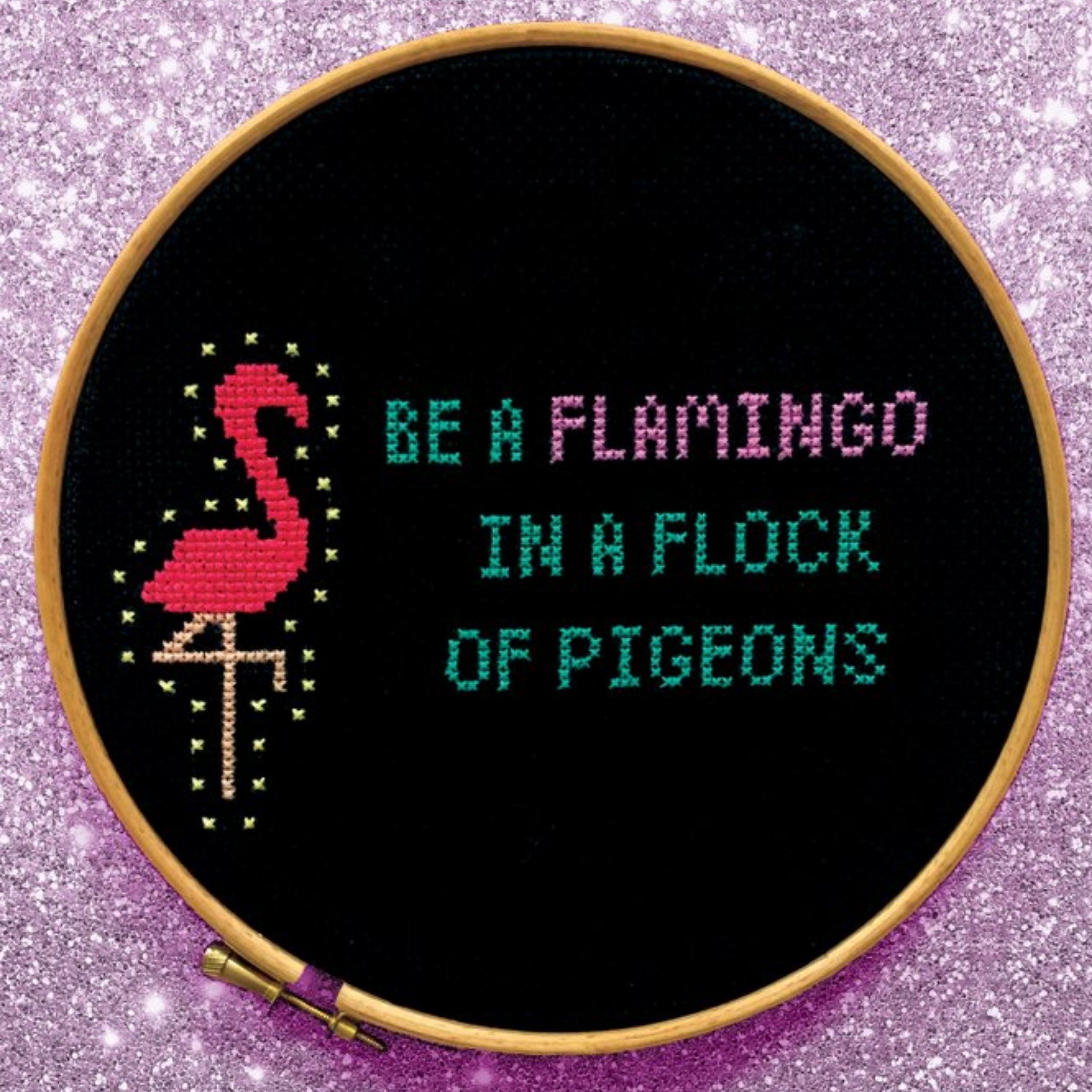 Moonpig Be A Flamingo In A Flock Of Pigeons Personalised Greetings Card, Square