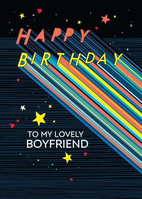 Axel to My Lovely Boyfriend Typographic Birthday Card