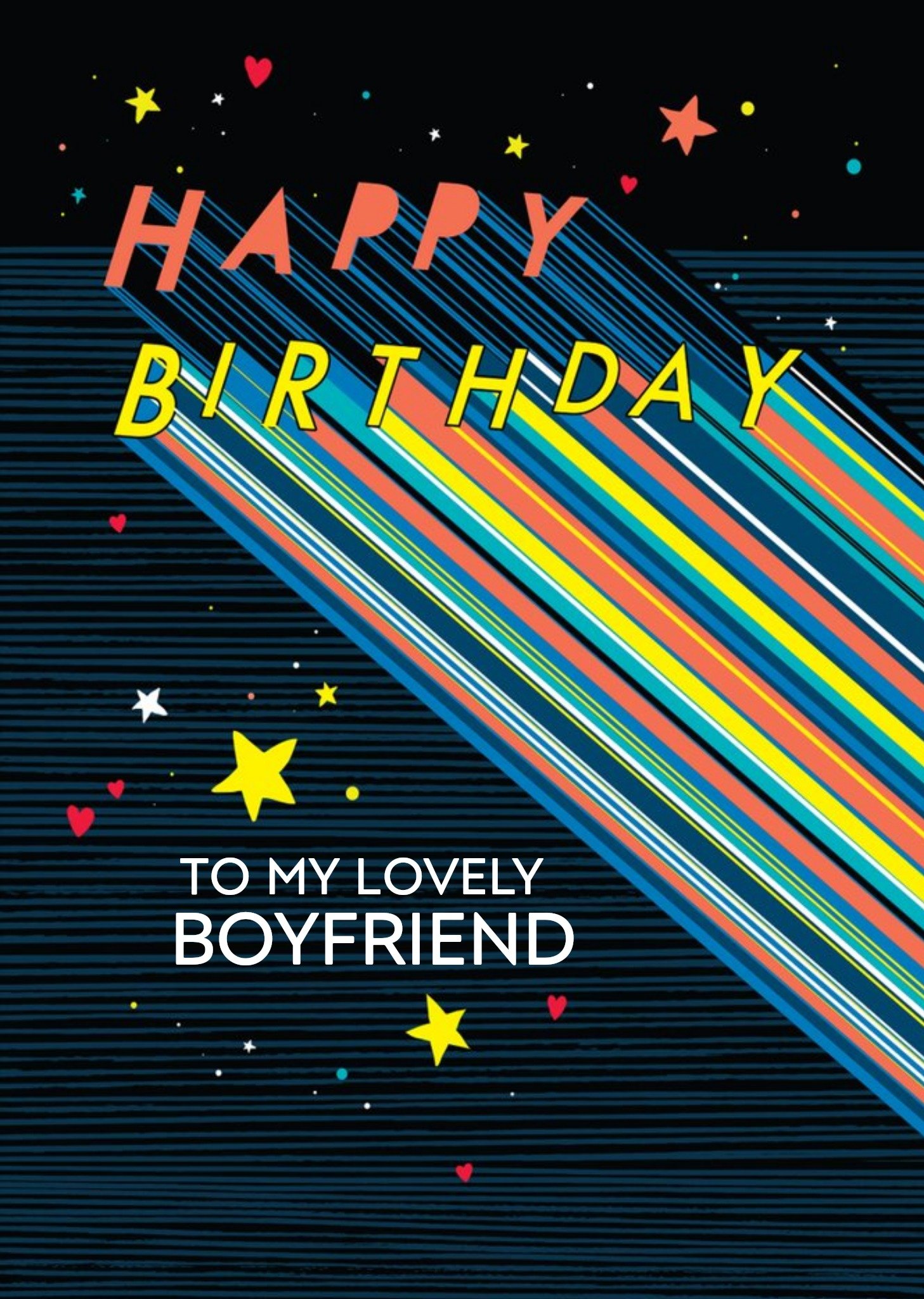 Axel To My Lovely Boyfriend Typographic Birthday Card