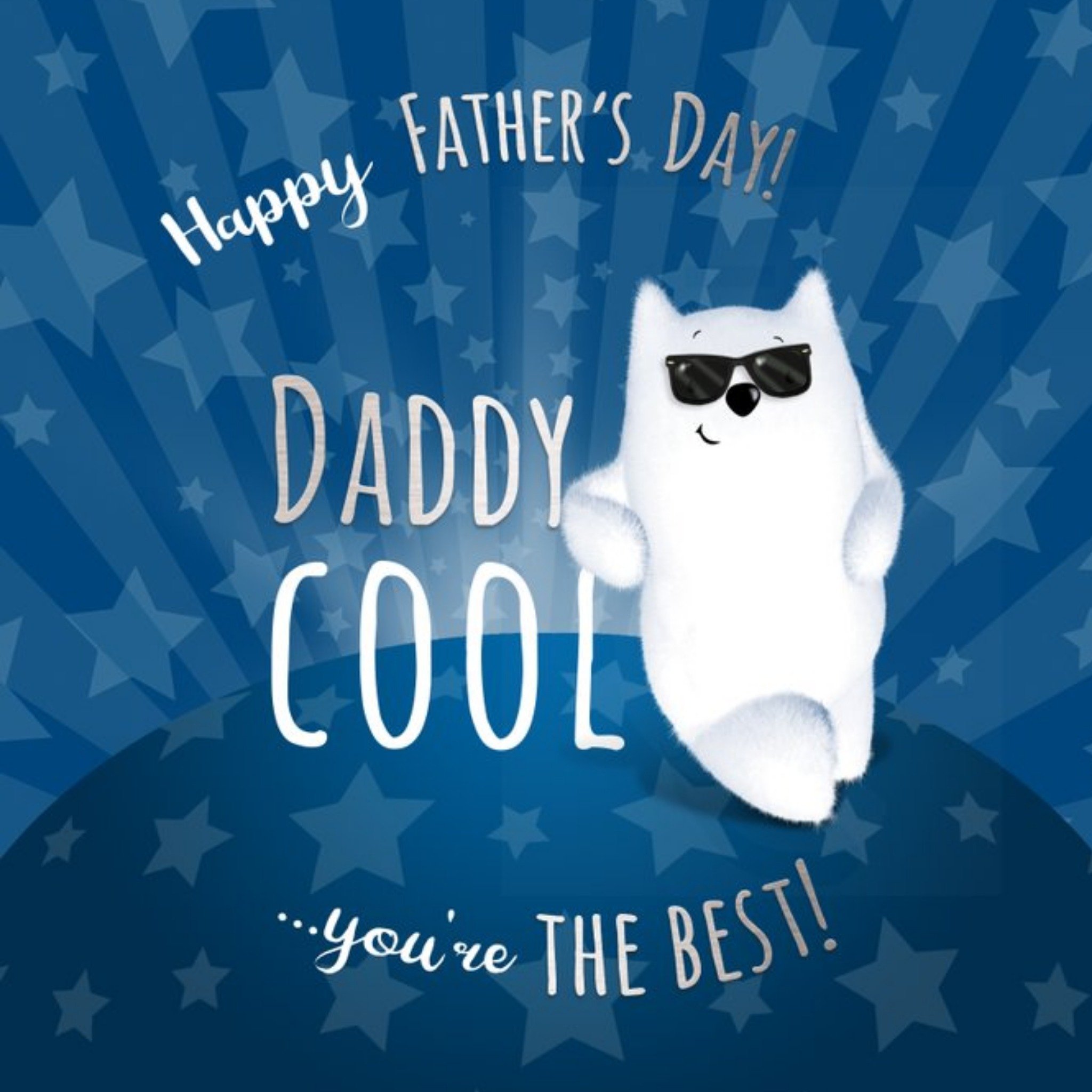 Cute Bear Daddy Cool Father's Day Card, Square