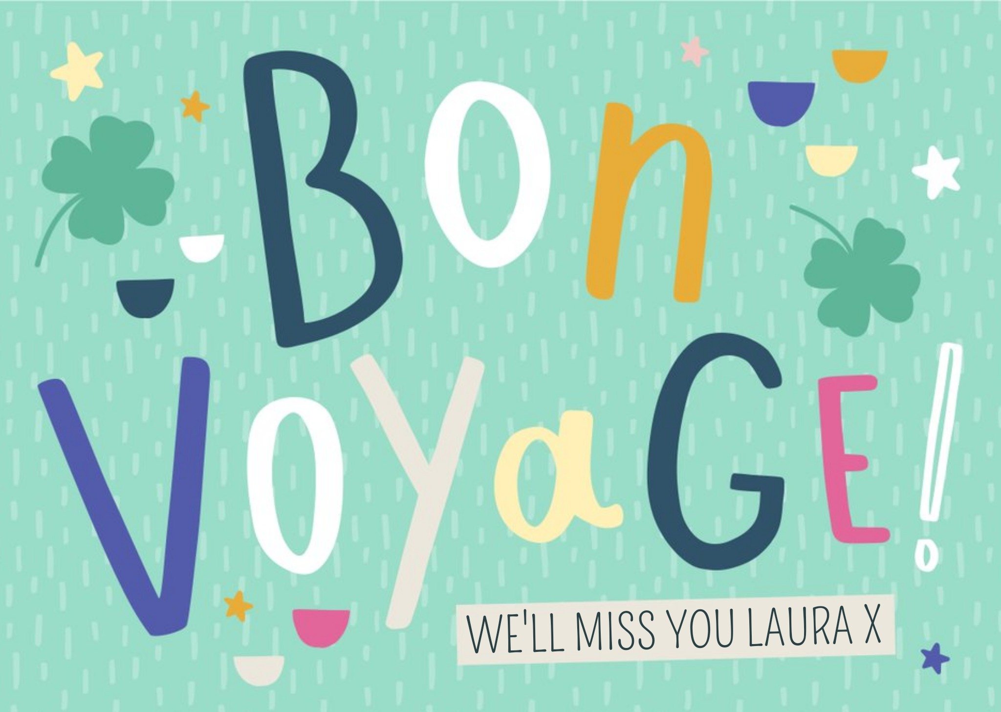 Moonpig Bon Voyage Personalised Card, Large