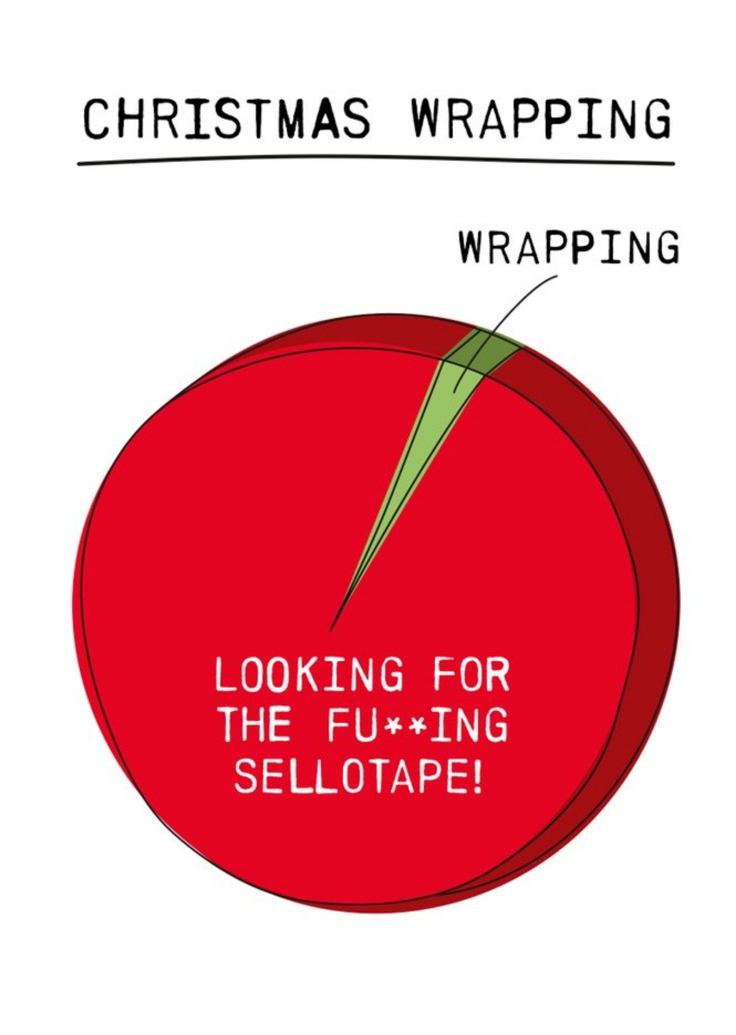 Rude Funny Christmas Wrapping Pie Chart Card Ecard