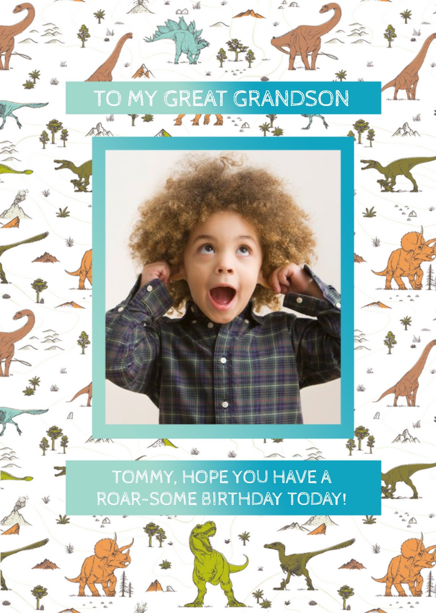 The Natural History Museum Great Grandson Dinosaur Birthday Photo Upload Card Ecard