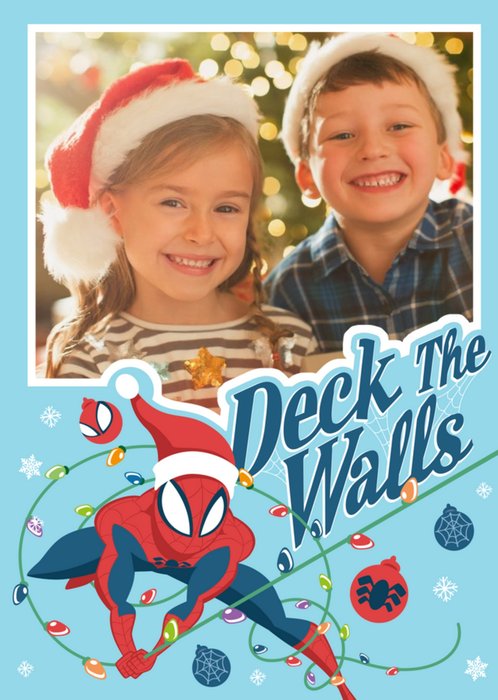 Marvel Comics Spider-Man Deck The Walls Photo Upload Christmas Card