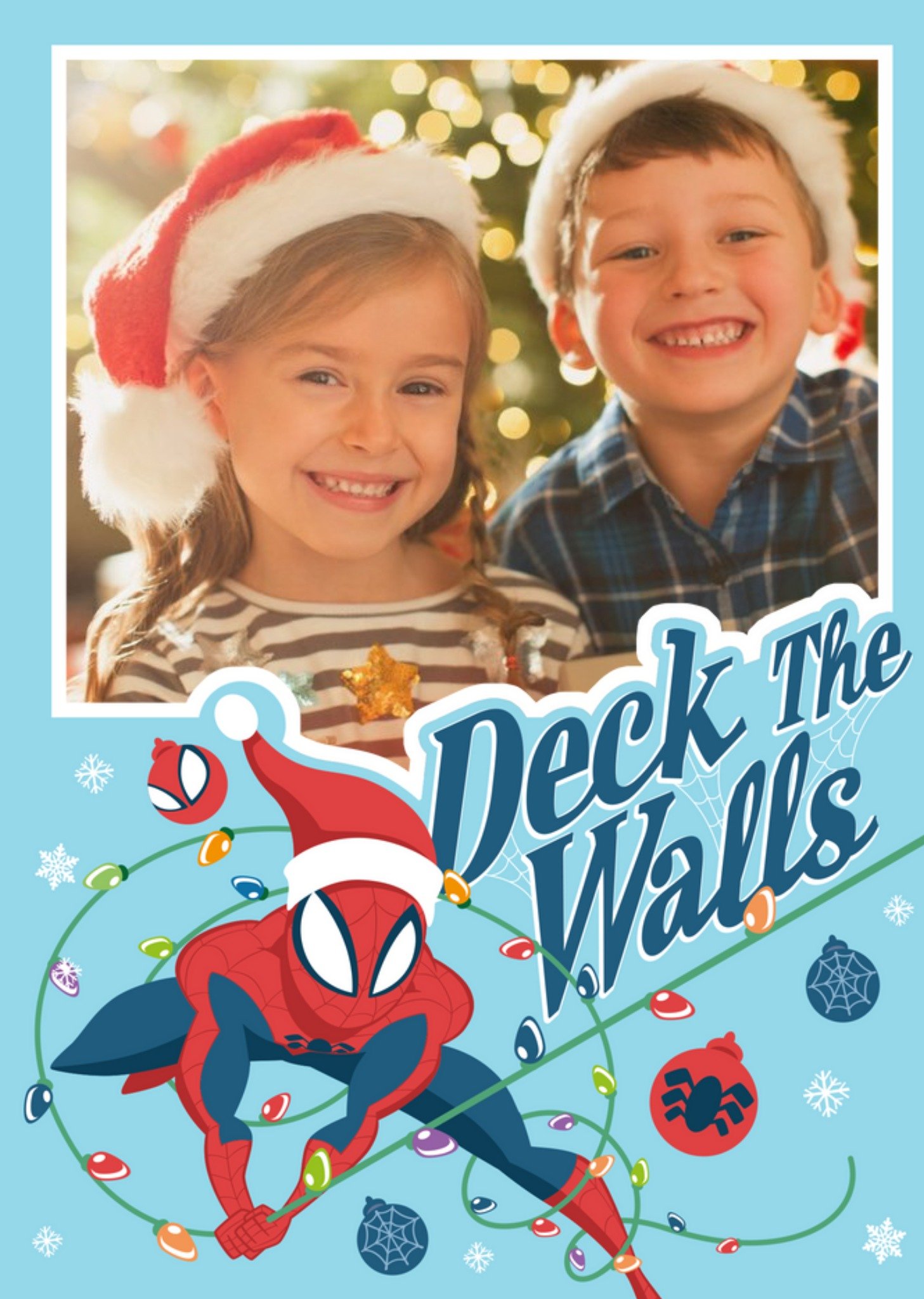 Disney Marvel Comics Spider-Man Deck The Walls Photo Upload Christmas Card Ecard